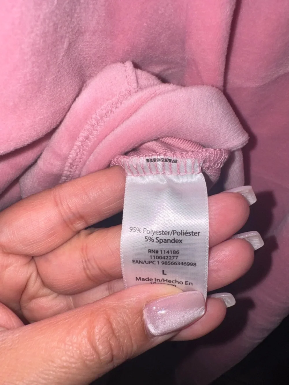 Juicy Couture- NWT Dusty Rose Velour Rhinestone Logo Size Large - Picture 12 of 16